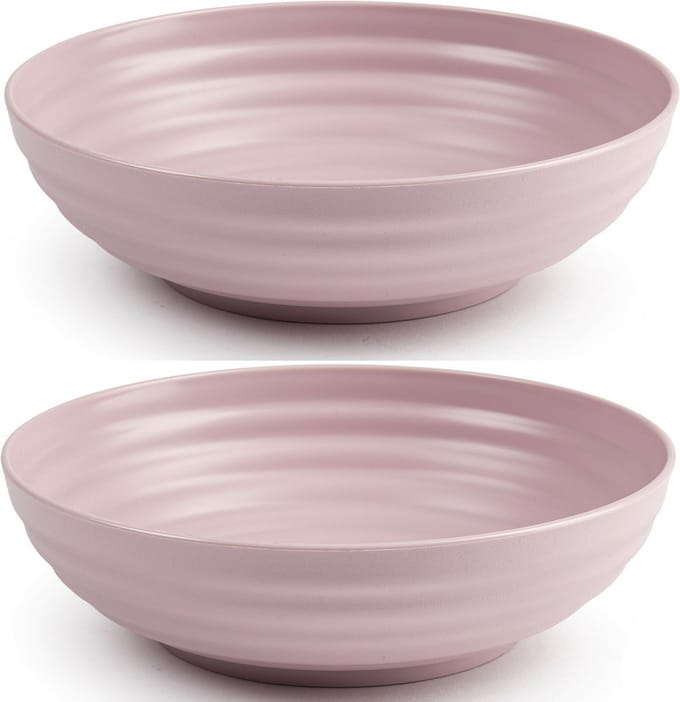 Plasticforte - Kommetjes/Schaaltjes - 4x - kunststof - D19 x 5.5 cm - oudroze