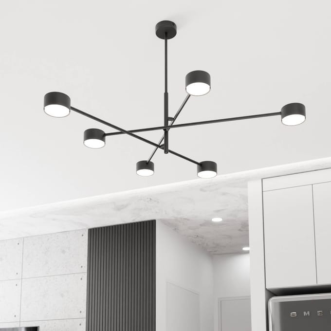 Emibig NATSU 6 BL Zwarte Hanglamp GX53 12W LED - Modern Design