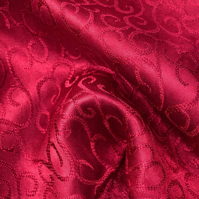 BAROQUE - tafelkleed 140x240 cm - jacquard - Rhubarb - rood