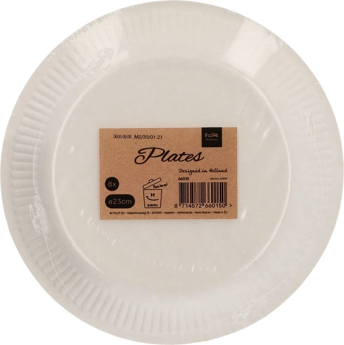 Folat - Borden Elegant True Blue 23 cm - 8 stuks (rond)