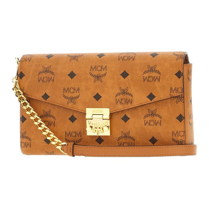 MCM Tracy Geprint Logo Gouden Hardware PU Envelop Schoudertas Dames tassen Bruin MWREAXT06CO001 Basic Set (Bag+Dust Bag) orange