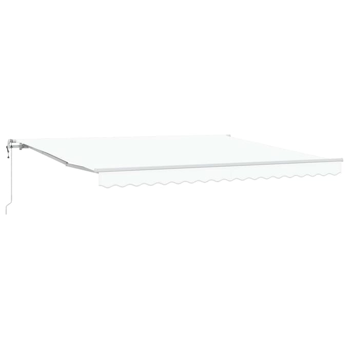 vidaXL - Uitschuifbare - luifel - Wit - 400 - × - 300 - cm - Stof - en - Aluminium