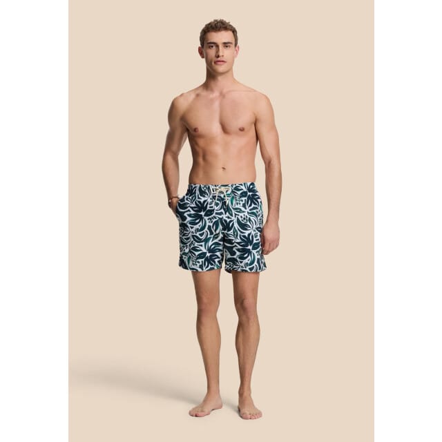 Shiwi Heren zwemshort mike 7" gebloemde print groen/wit