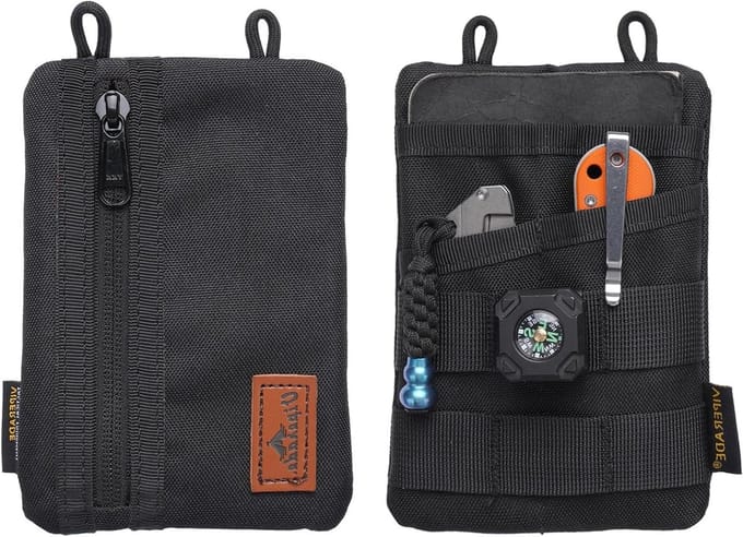 EDC Tool Bag Organizer voor Mannen - Compacte Nylon Organizer voor Multi-tools, Zaklamp, Mes en Notitieboek