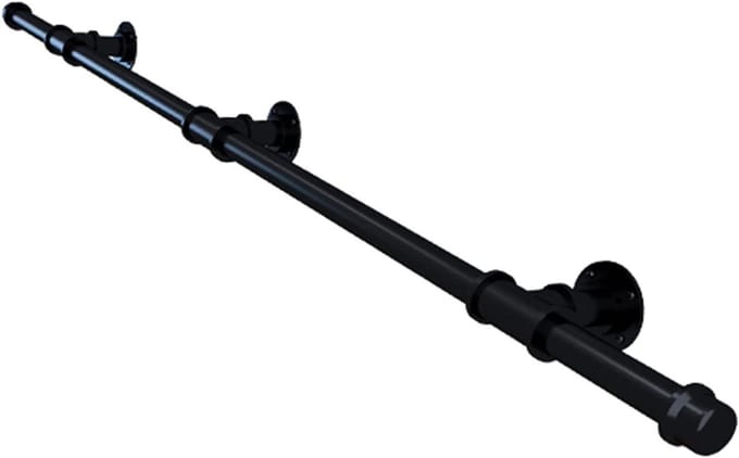 Trapleuning - Metalen Greep - Veiligheid Thuis - Antiroest Coating - 50cm Lengte - Zwart