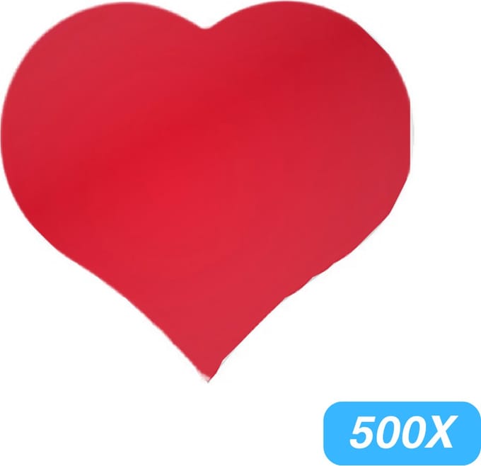 Stickers - "Rode Hart" - 500 Stuks - 45mm x 40mm - Etiket - Sluitzegel - Etiketten - Sluitstickers - Rood - Hart