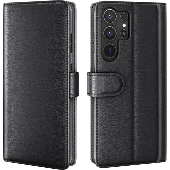 Amorus Samsung Galaxy S26 Ultra Luxe Lederen Bookcase Zwart