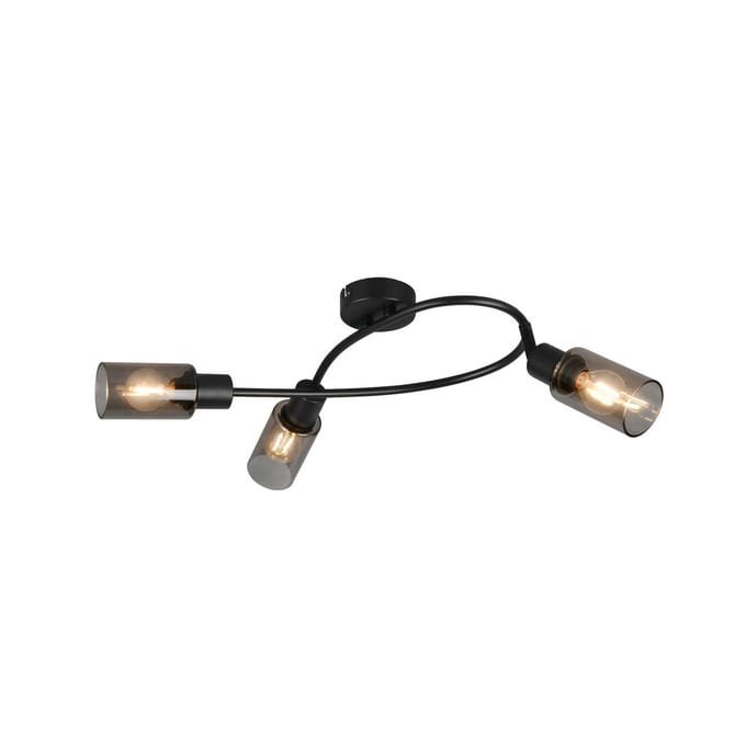 Reality Leuchten Spot Mars, lengte 45 cm, matzwart, 3-lamps, metaal E14