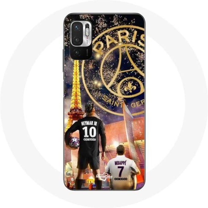 Coque pour Xiaomi Redmi Note 10 5G PSG Neymar et Mbappé Joyeux noël