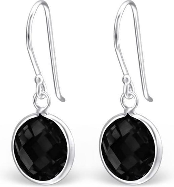 Montebello Oorbellen Caley Black - 925 Zilver E-Coating - 10x25mm
