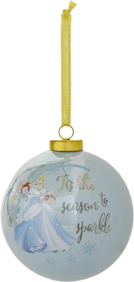 Disney Christmas, kerstbal keramiek Cinderella (blauw)