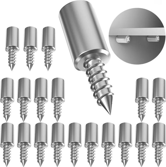 WiseGoods Premium Set Zelftappende Schroeven - Kast Schroef - Beugel - Woonaccessoires - Hobby - DIY - Gereedschap - Zilver 20st