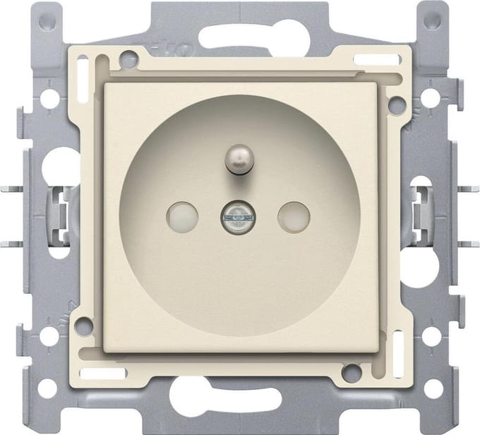NIKO Original Cream inbouw stopcontact - penaarde -  enkelvoudig