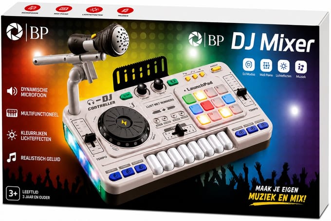 BP® DJ Set Kinderen - Muziek Speelgoed - DJ Set Kind - Met Bluetooth & Microfoon - Mengpaneel Kids - Draaitafel - Educatief Speelgoed 3 Jaar - Wit