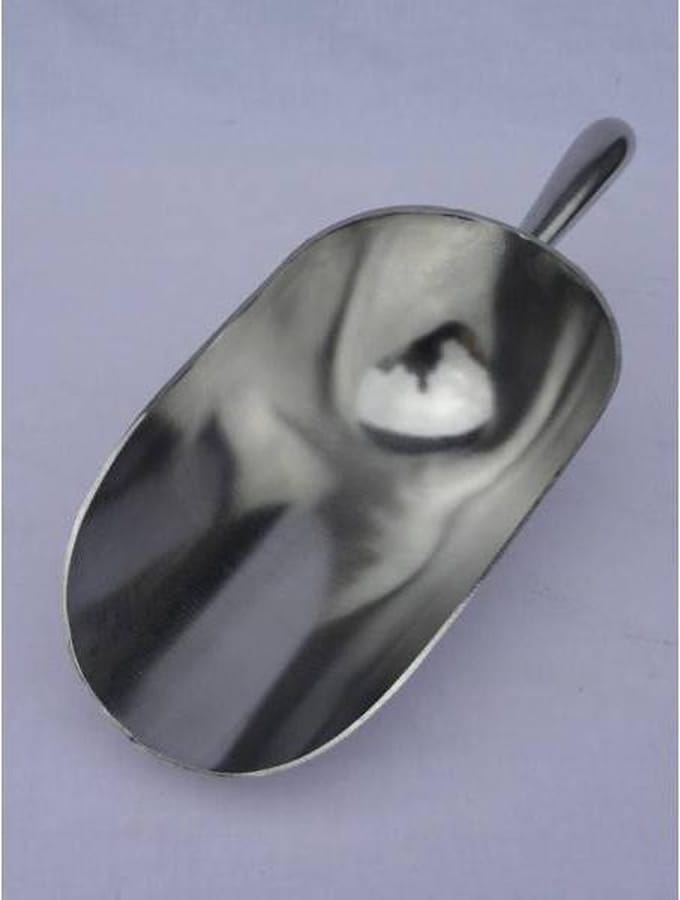 Aluminium voerschep 310 mm lengte, 1000 ml inhoud