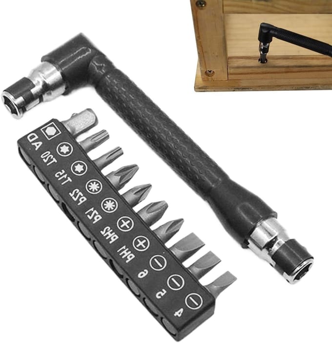 Ratelschroevendraaierset - Compacte set - Doe-het-zelf - Ergonomische grip - 11 x 3.5 cm - Grijs