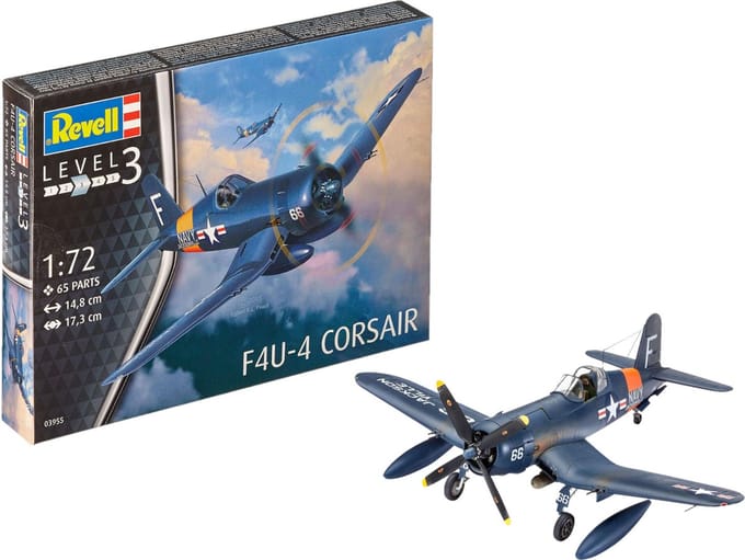 Revell Modelbouwpakket Vliegtuigen - 03955 F4U-4 Corsair Plane Plastic - 1:72 - Modelbouw