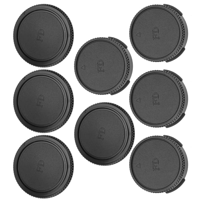 Camera Voorbodydop Achterlensdop Afdekkingsset Compatibel voor Canon FD Mount Lens en Body black