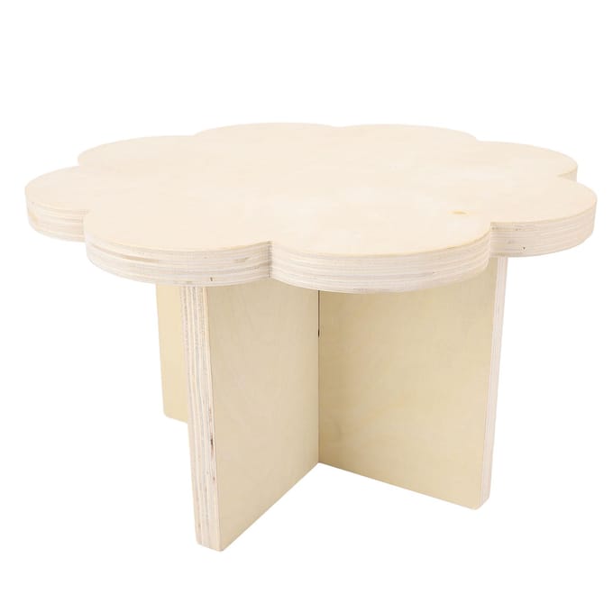Table de Pique-Nique en Forme de Fleur Bois Massif Structure Robuste Aspect Mignon Pliable Portable Table de Tente Artisanat white