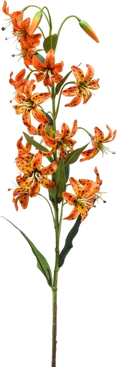 Emerald - Kunstbloem Lelie 80cm oranje - Kunstplant voor binnen