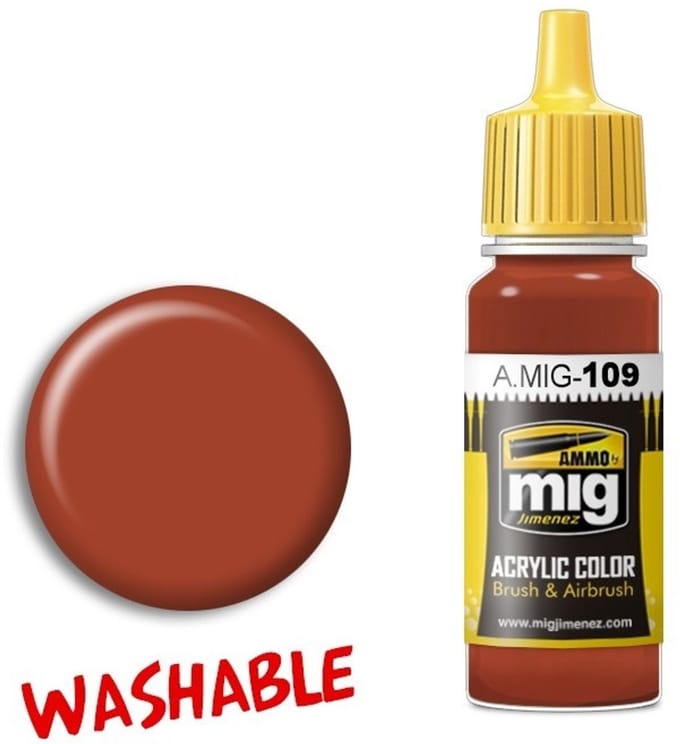 AMMO by Mig Jimenez Hobbyverf Acrylverf - MIG 0109 Washable Rust - Acryl Verf flesje - 17 ml