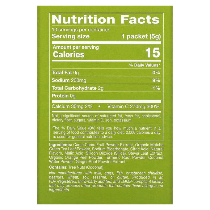 California Gold Nutrition, Matcha Road, Matcha + Vitamine C, Drakenfruit, 10 Sachets