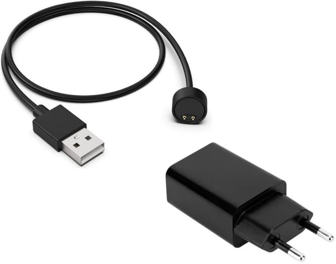 Oplader met adapter geschikt voor Xiaomi Mi Band 7 / 6 / 5 - Strap-it Oplaadkabel - charger - lader