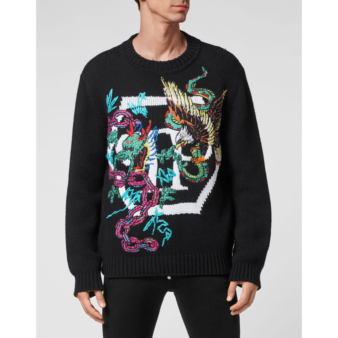 Pullover Ronde Hals Tattoo
