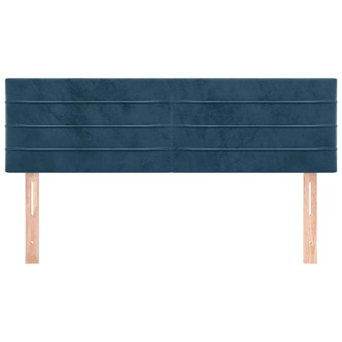 vidaXL - Hoofdborden - 144x5x78/88 - cm - fluweel - donkerblauw
