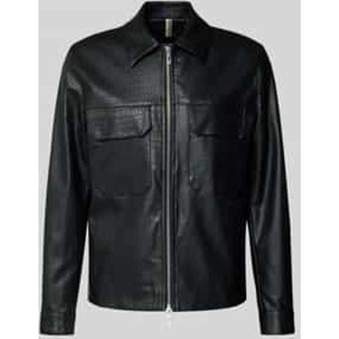 Slim fit jack in leerlook model 'GIUBBINO'