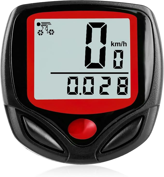 Draadloze fietssnelheidsmeter, LCD-scherm, snelheidssensor, zwart