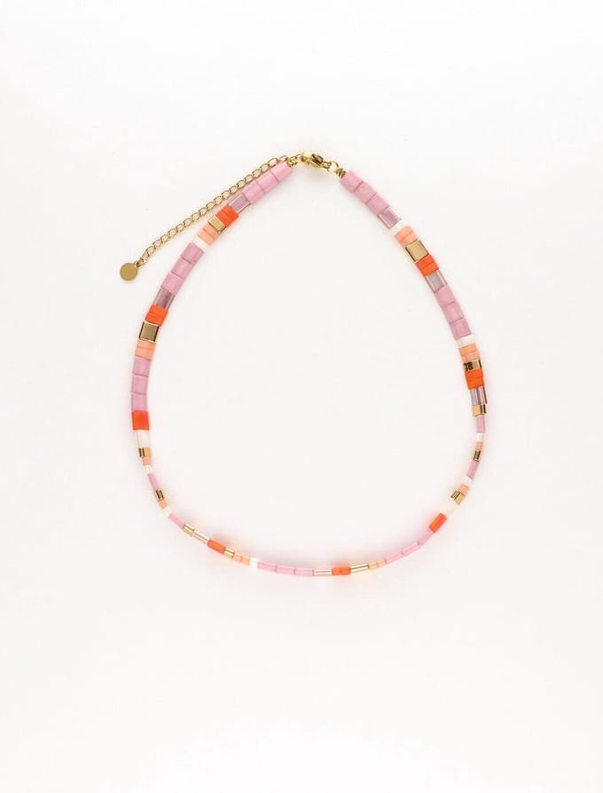 Notre-V Ketting Platte Kraal Sieraden Dames - Multi - Maat ONESIZE