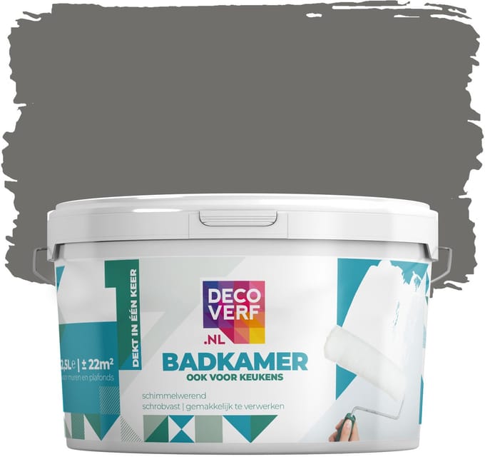 Decoverf badkamerverf 2.5L authenthiek grijs