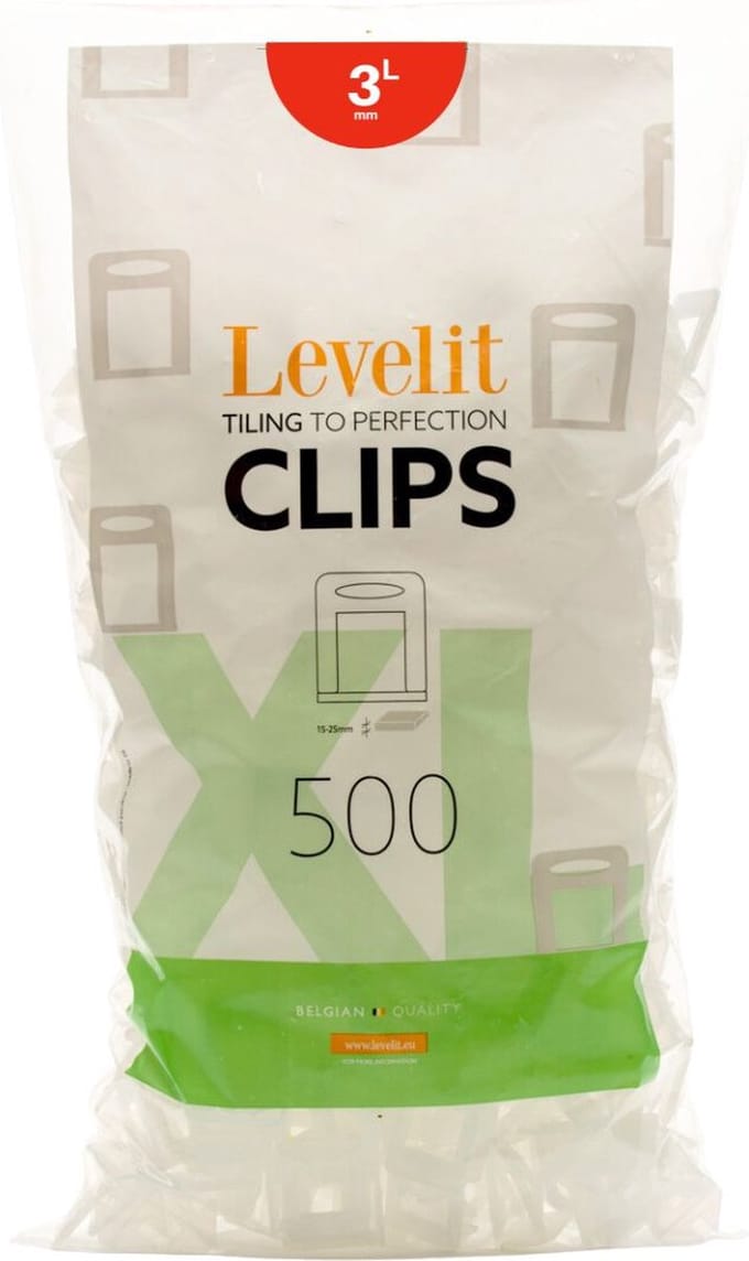 XXL by Levelit - Leveling Clips XL - 3mm - 500 stuks - 22-30mm tegeldikte