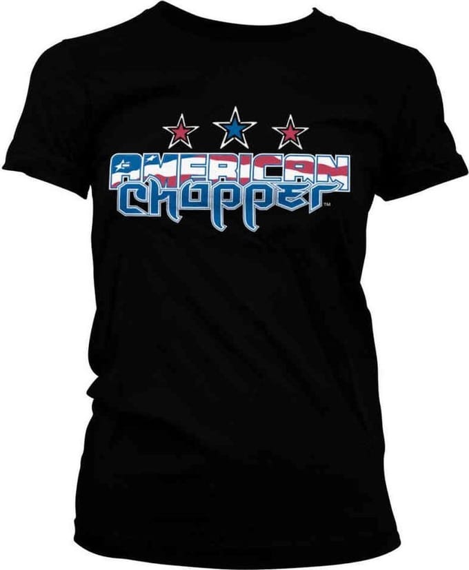 American Chopper Dames Tshirt -S- Flag Logo Zwart