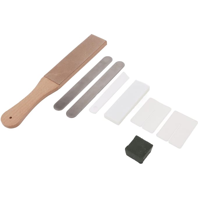 Lederen Strop Set Complete Gereedschappen Dubbelzijdig Lederen Peddel Aanzetstrop Set voor DIY Leer Type A white