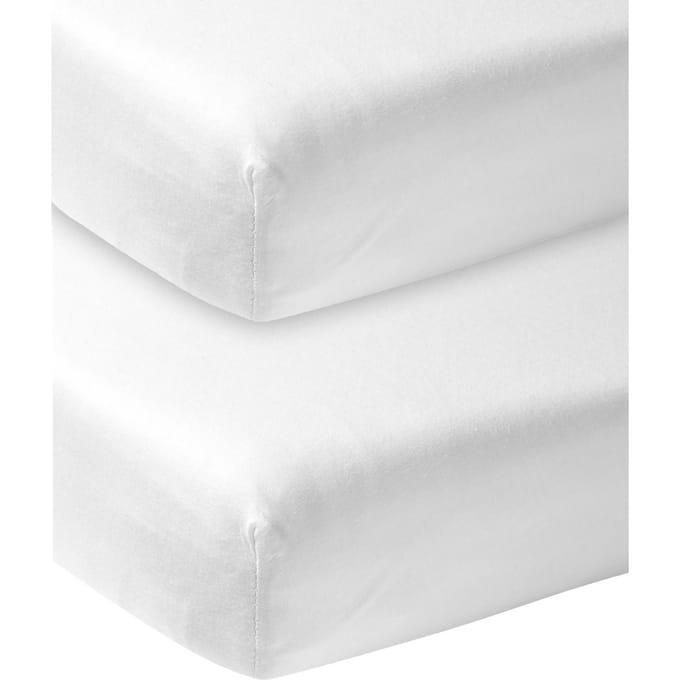 Meyco Baby Uni hoeslaken ledikant - 2-pack - white - 60x120cm