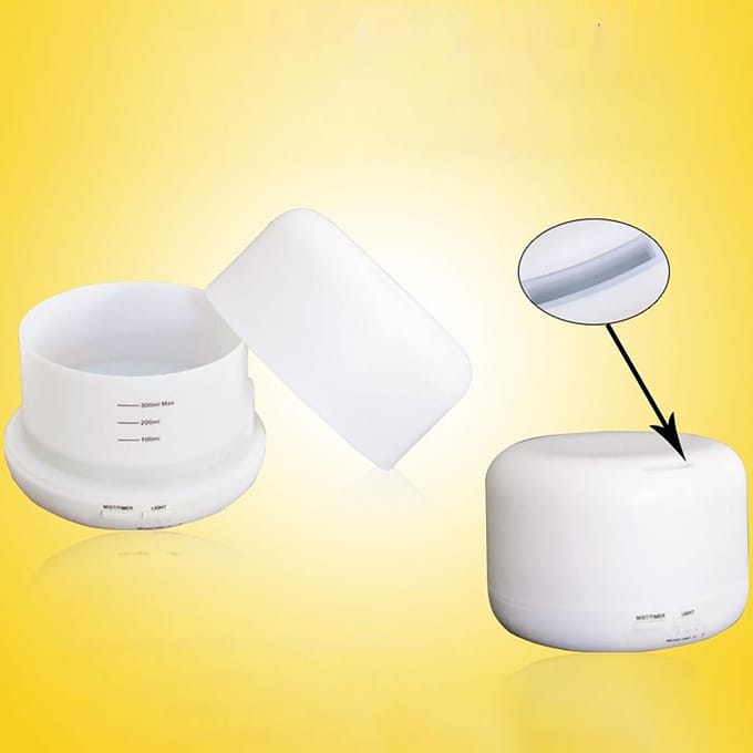 Essentiële Olie Diffuser met Afstandsbediening 500ML Aromatherapie Luchtbevochtiger voor Kantoor en Thuis white