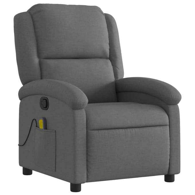 vidaXL - Massagestoel - Donkergrijze - Stof