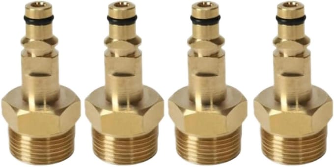Hogedrukreiniger Adapter - Slang Koppeling - Drukpijp Aansluiten - Snelle Connector - M22 Draad - Goud