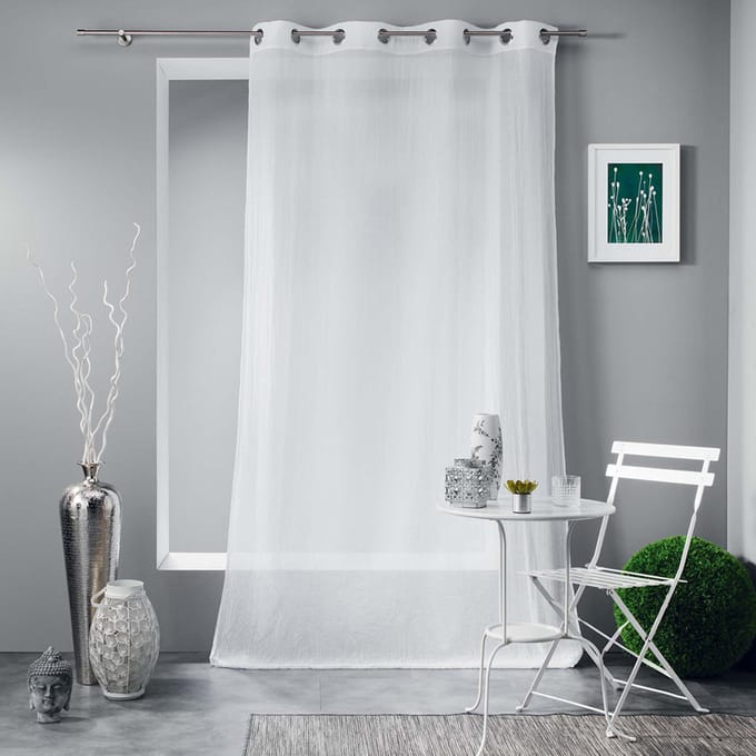 Glasgordijn 140 cm x 240 cm Aurora Wit