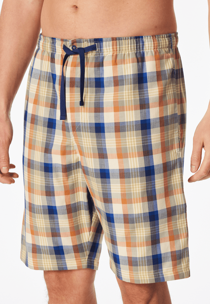 Korte bermuda van geweven stof, beige geruit - Mix+ Relax 48