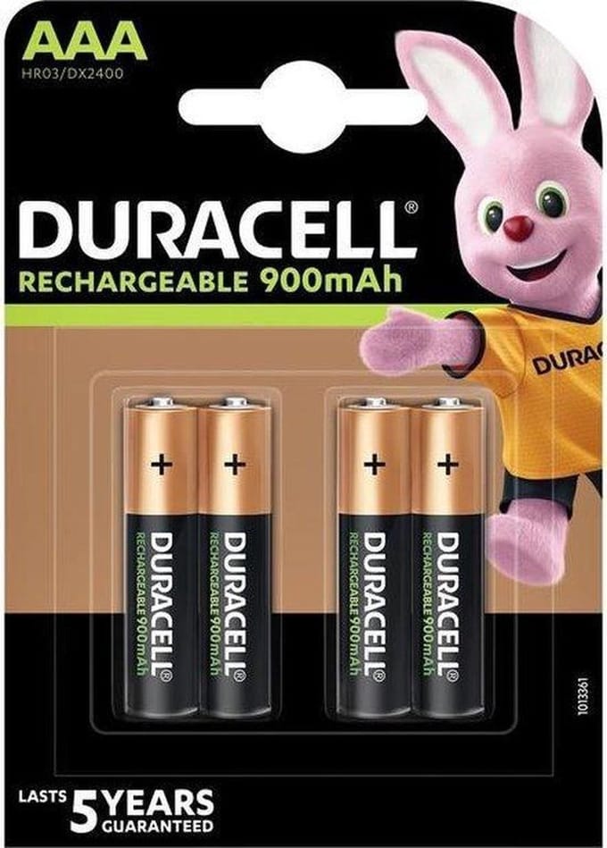 Duracell Rechargeable AAA 900mAh batterijen - 4 stuks