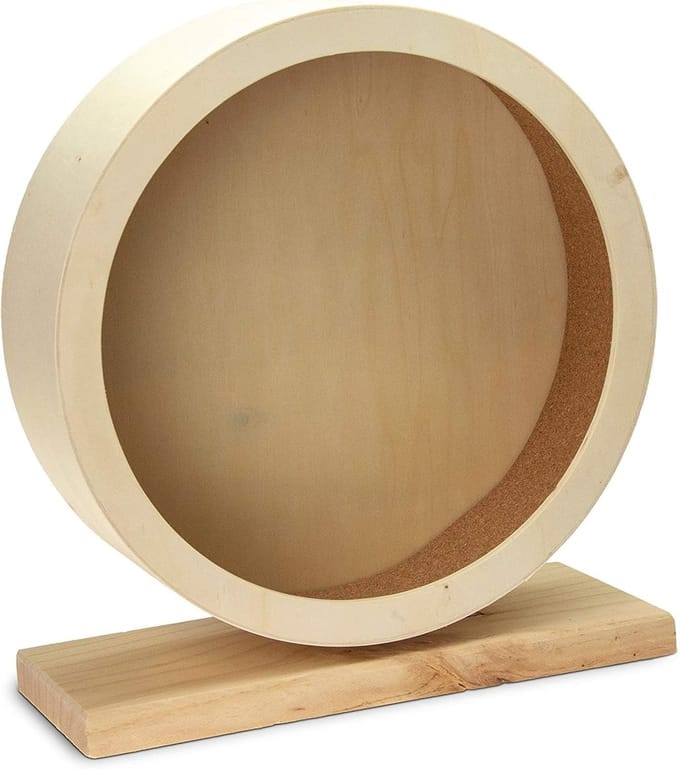 Loopwiel Hout en Kurk voor Knaagdieren - Diameter 28,5 cm