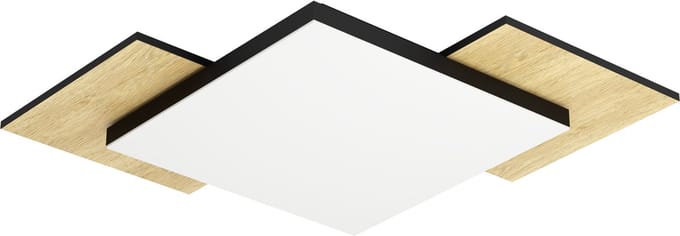 EGLO Tamuria Plafondlamp - LED - Ø 28.5 cm - Zwart|Bruin