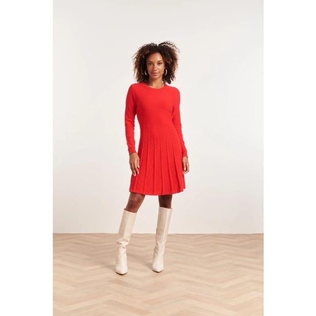 Smashed Lemon 23827 ronde hals jurk met uitlopende rok |