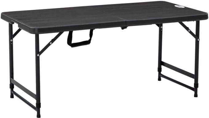 Outsunny Gartentisch Stahl, HDPE Dunkelgrau