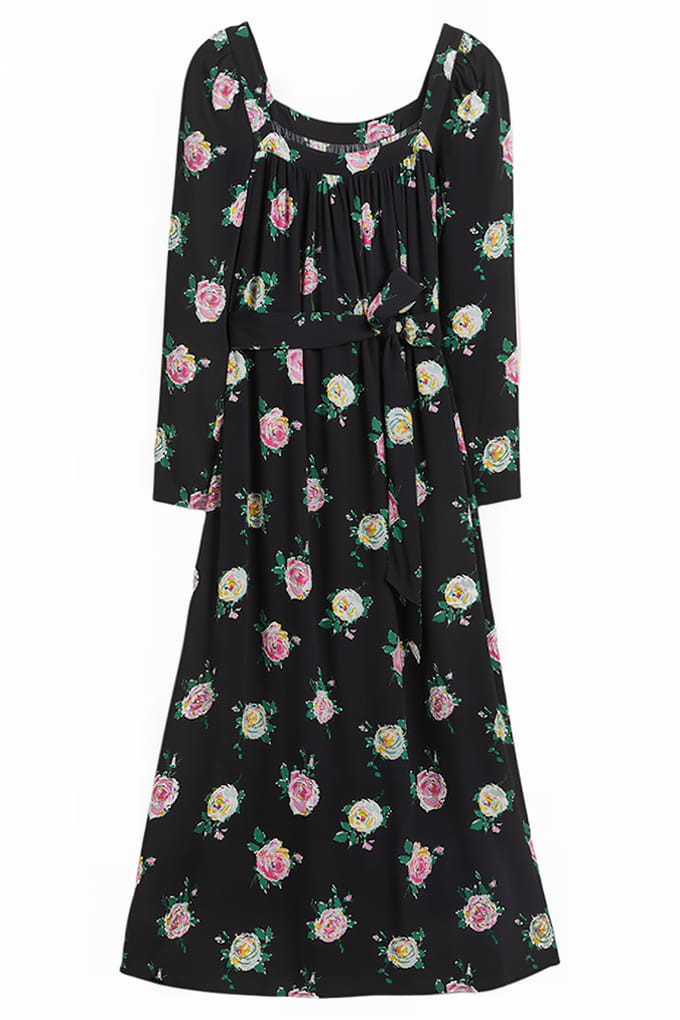 Boden Square Neck Maxi Dress Blk Maat: 8P | Maxi Jurken Outlet | Dames