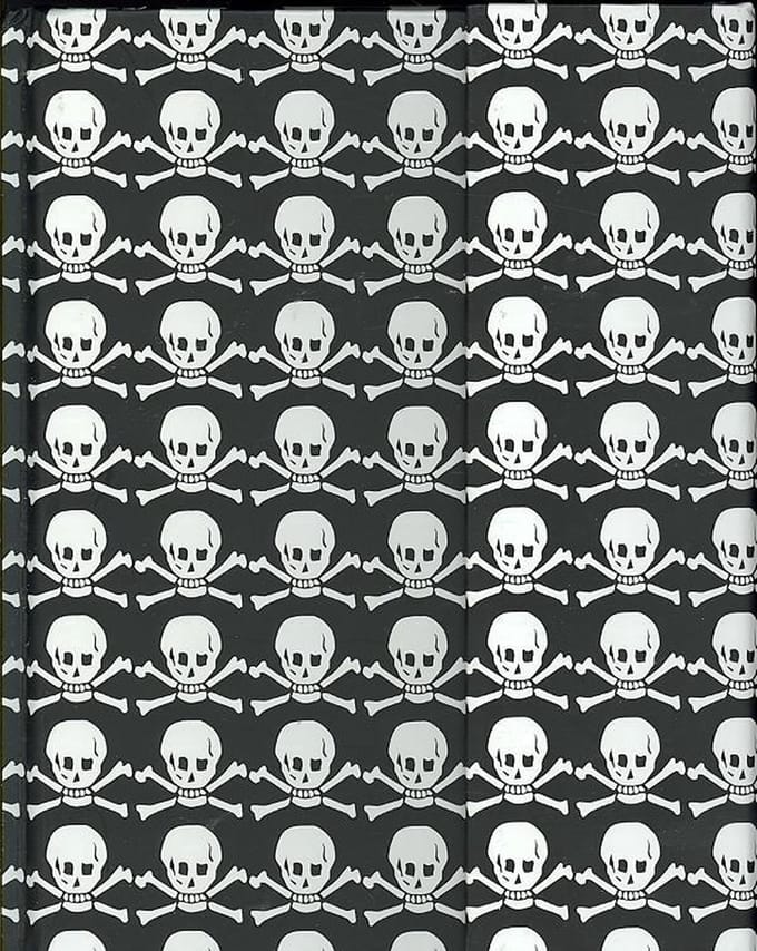 Peter Pauper Magnetic notitieboek - Skull - crossbones - 16x21 cm