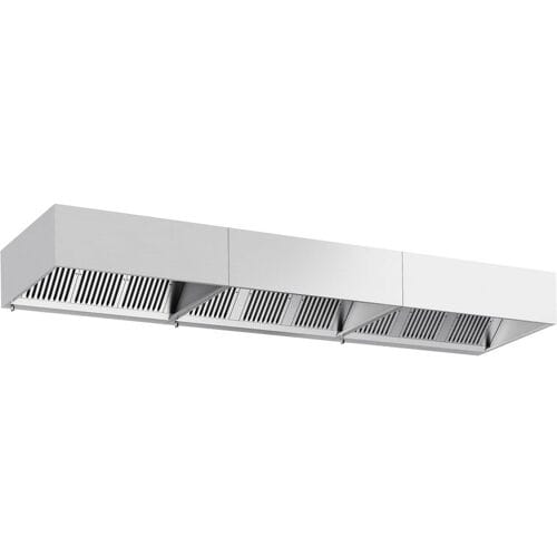GGM Gastro Kastenhaube - 4600mm - mit Filter & Lampe Zilver